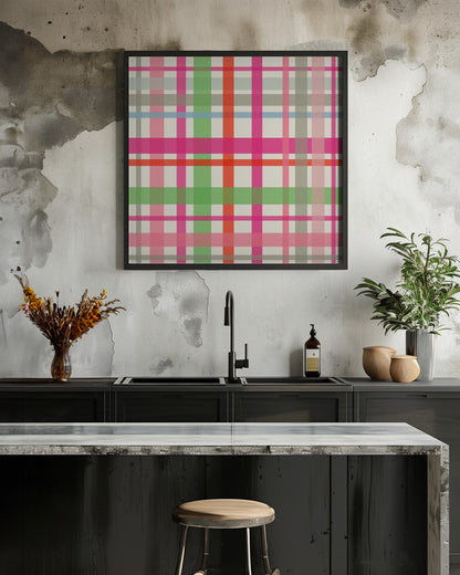 X-Mas Winter tartan pattern - Poster / Art Print - interiör
