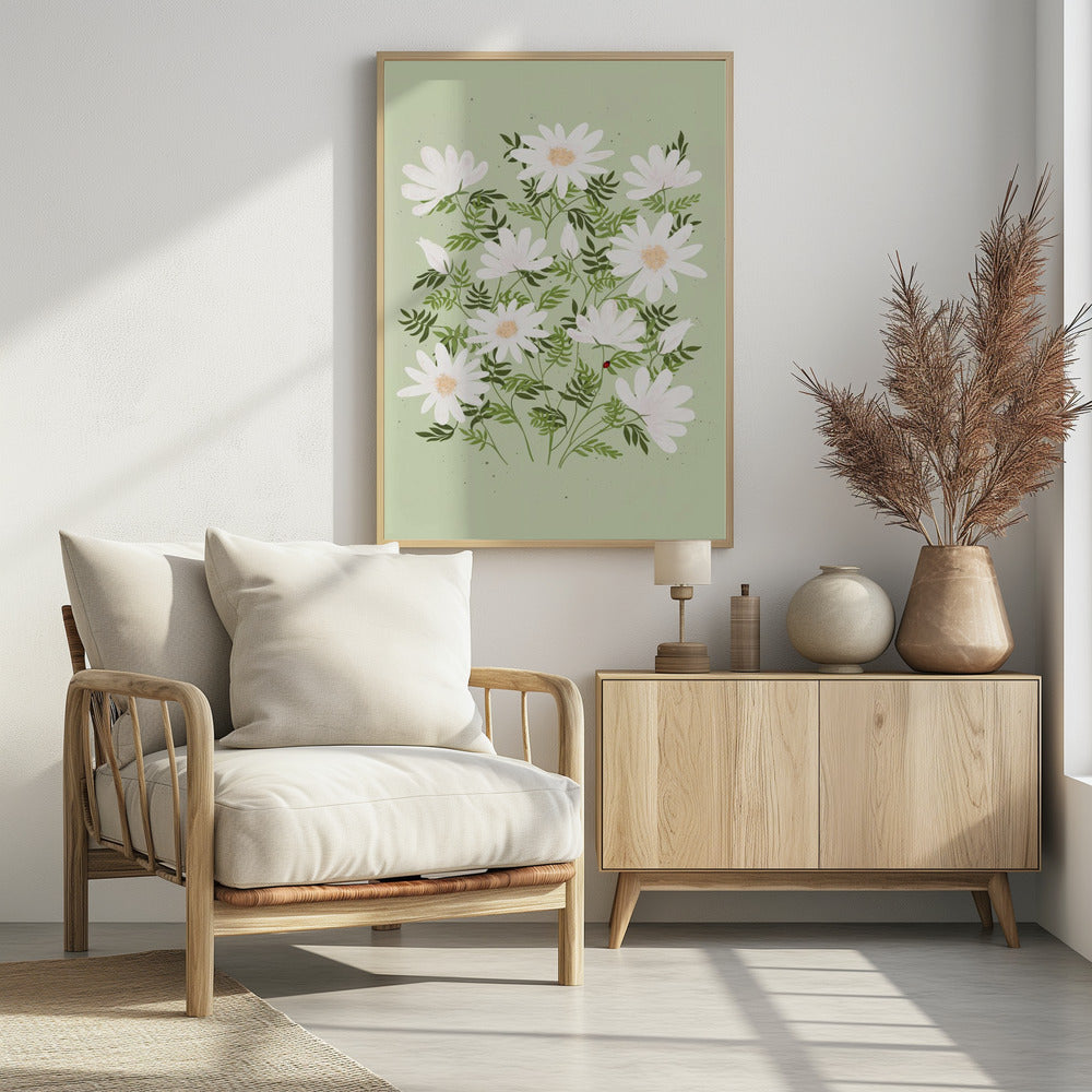 Ladybug flowers - Poster / Art Print - interiör