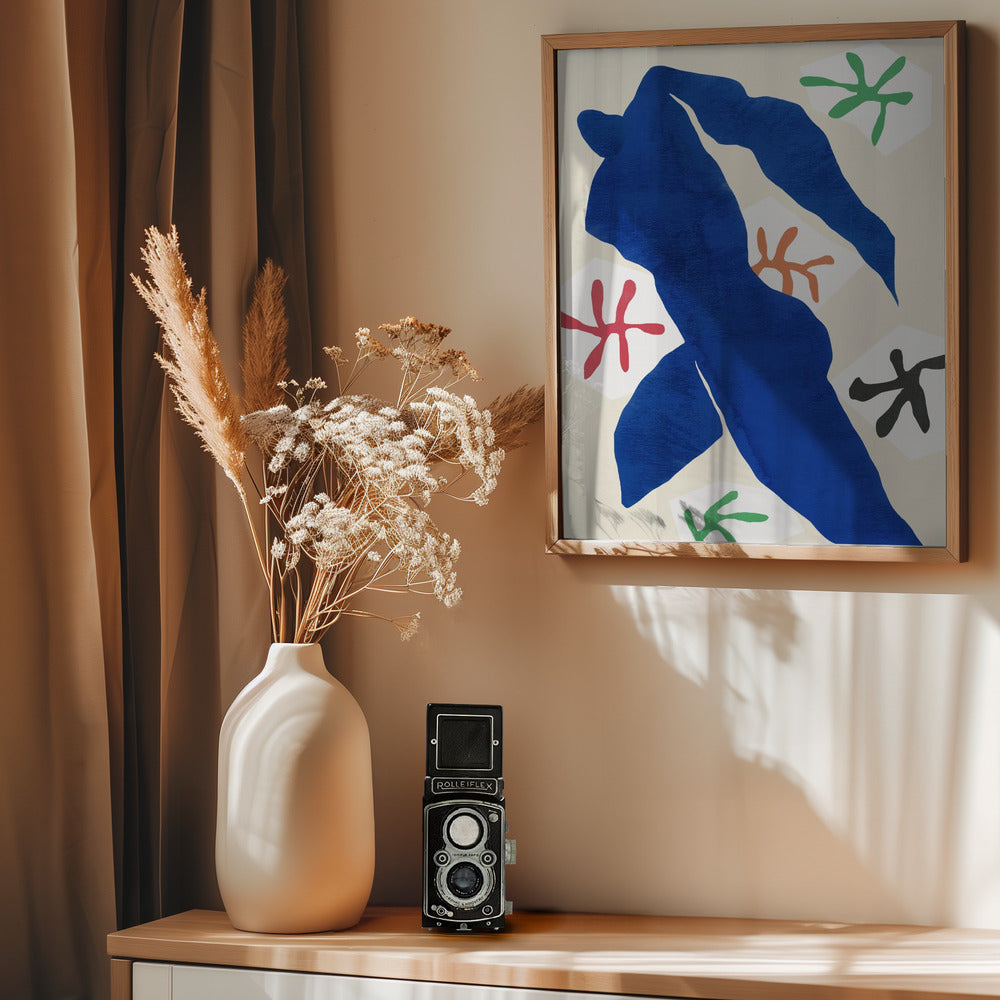 Abstract Blue Figure - Poster / Art Print - interiör