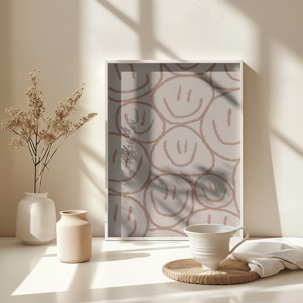 Many Smiles Brown - Poster / Art Print - interiör