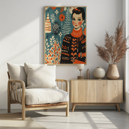 Vintage Mag Knitted Sweater - Poster / Art Print - interiör