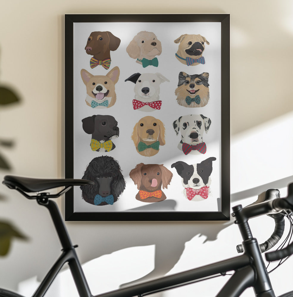 Dog In Bow - Poster / Art Print - interiör