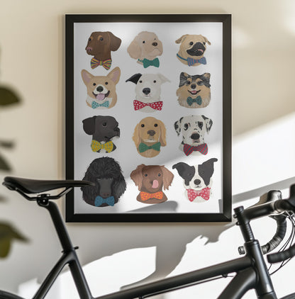 Dog In Bow - Poster / Art Print - interiör