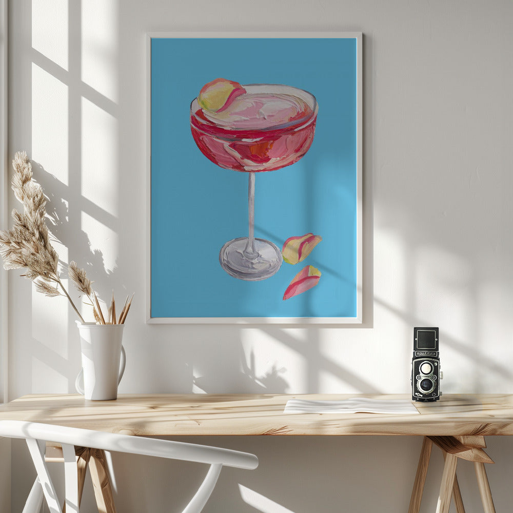 Sparkling Rose Gin Cocktail - Poster / Art Print - interiör