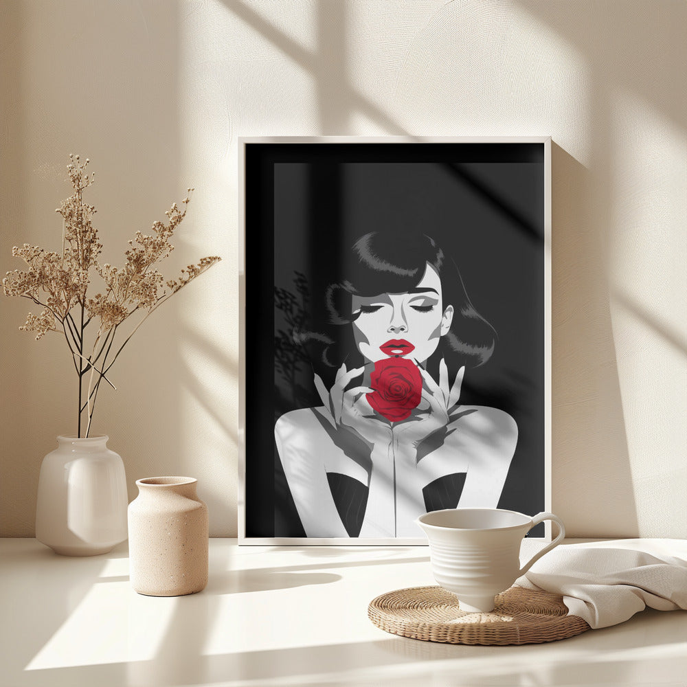 The Red Rose - Poster / Art Print - interiör