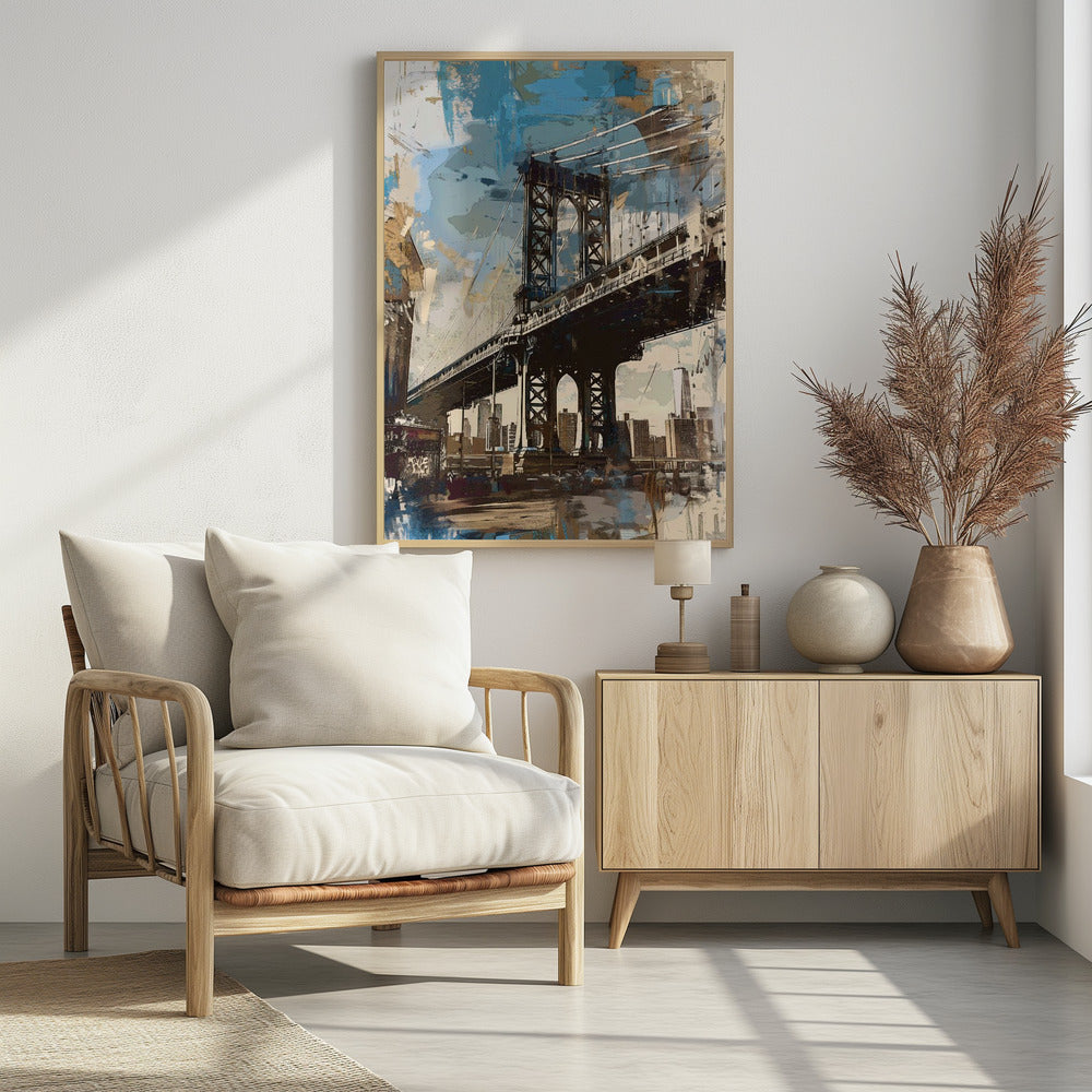 Manhattan Bridge - New York - Poster / Art Print - interiör