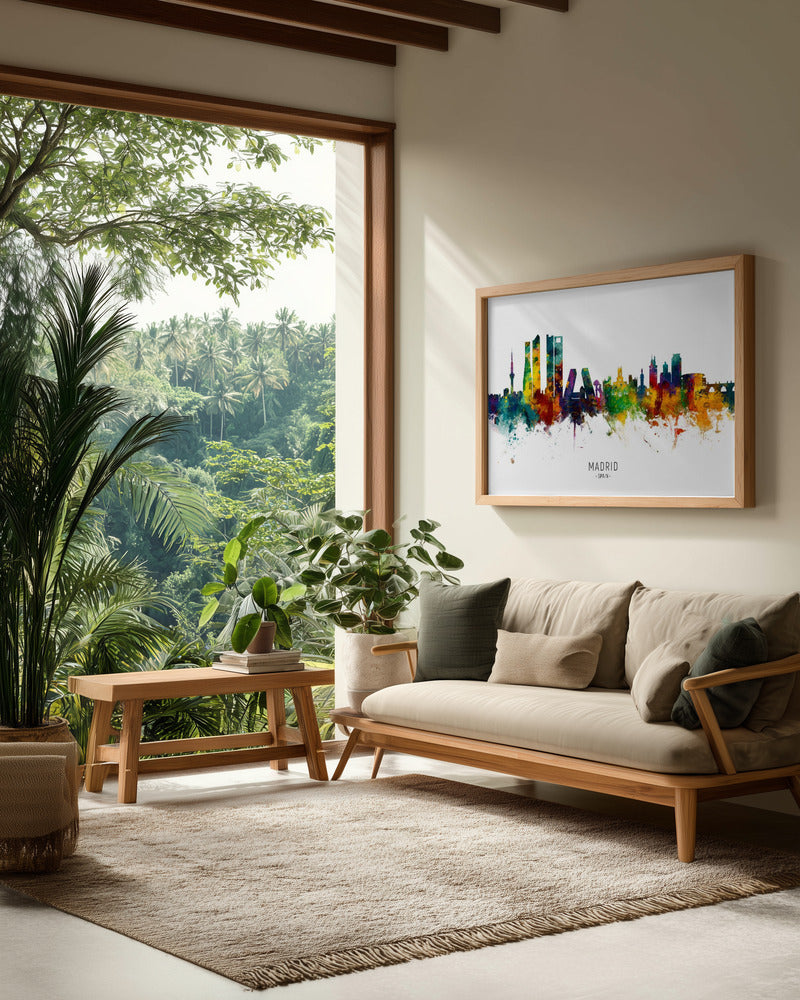 Madrid Spain Skyline - Poster / Art Print - interiör