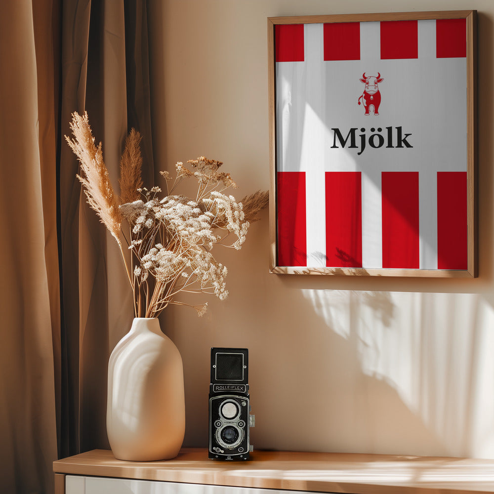 Mjölk Röd - Poster / Art Print - interiör