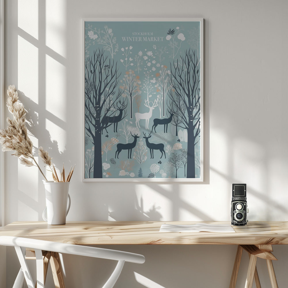 Stockholm Winter Market - Poster / Art Print - interiör