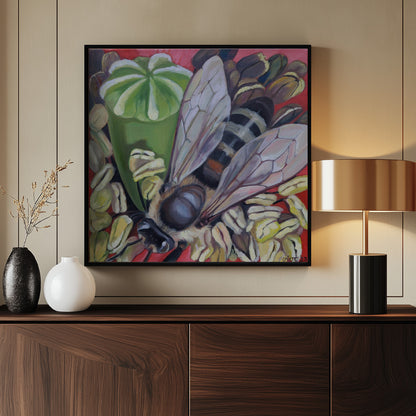 Hornet Hoverfly On Poppies - Poster / Art Print - interiör