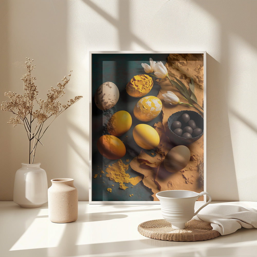 Colored Eggs - Poster / Art Print - interiör