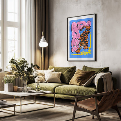 Muay Thai Tiger - Poster / Art Print - interiör