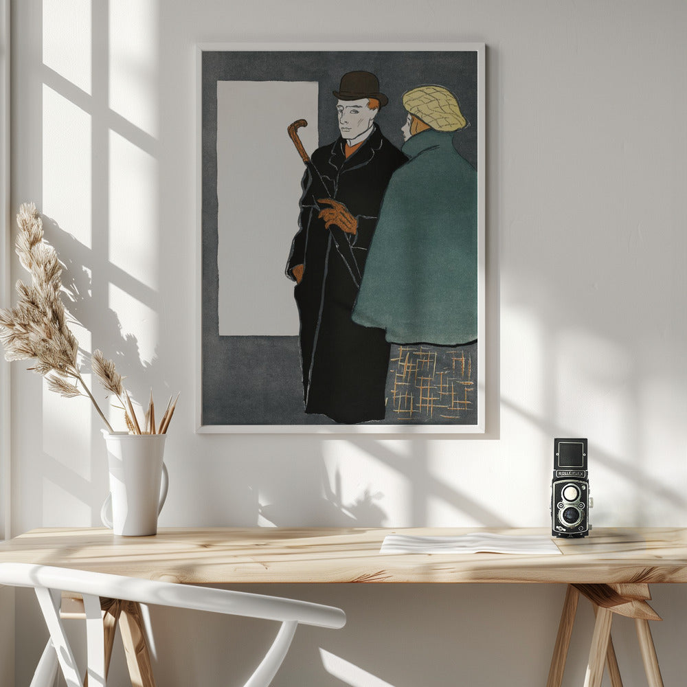 Man With Walking Stick and Woman (1896) - Poster / Art Print - interiör