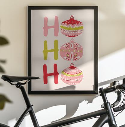 HoHoHo Cheerful little Christmas Illustration - Poster / Art Print - interiör