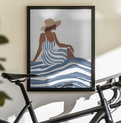 The Girl In the Striped Dress - Poster / Art Print - interiör