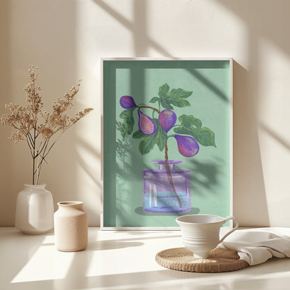 Figs Branch In Vase - Poster / Art Print - interiör