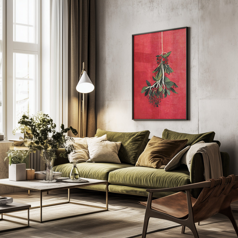Painted Mistletoe - Poster / Art Print - interiör
