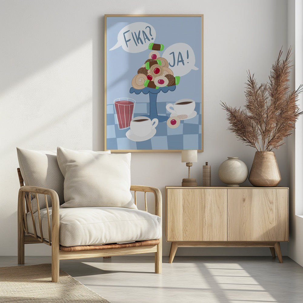 Fika? Ja! - Poster / Art Print - interiör