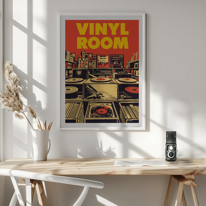 Retro Vinyl Shop - Poster / Art Print - interiör