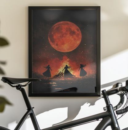 Dancing Witches Halloween Scene (1) - Poster / Art Print - interiör