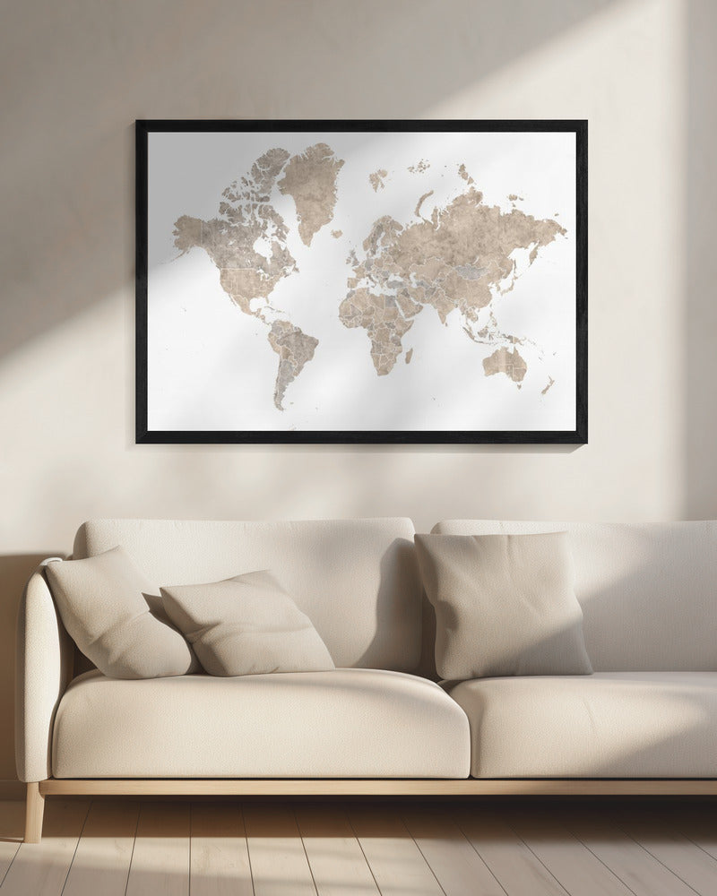 Abey världskarta - Poster / Art Print - interiör