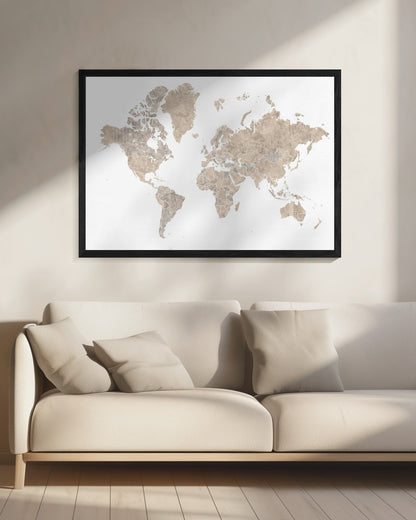 Abey världskarta - Poster / Art Print - interiör