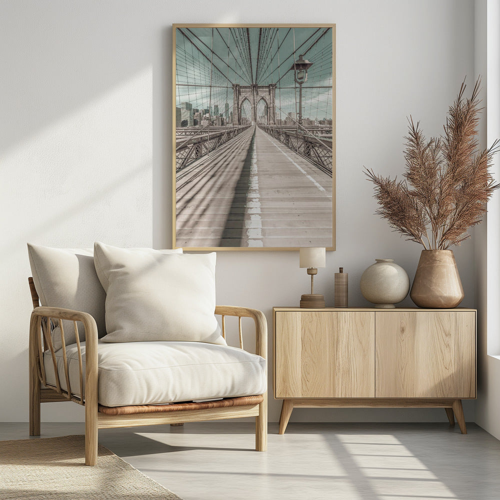 NEW YORK CITY Brooklyn Bridge - Poster / Art Print - interiör