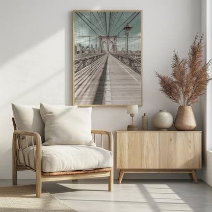 NEW YORK CITY Brooklyn Bridge - Poster / Art Print - interiör