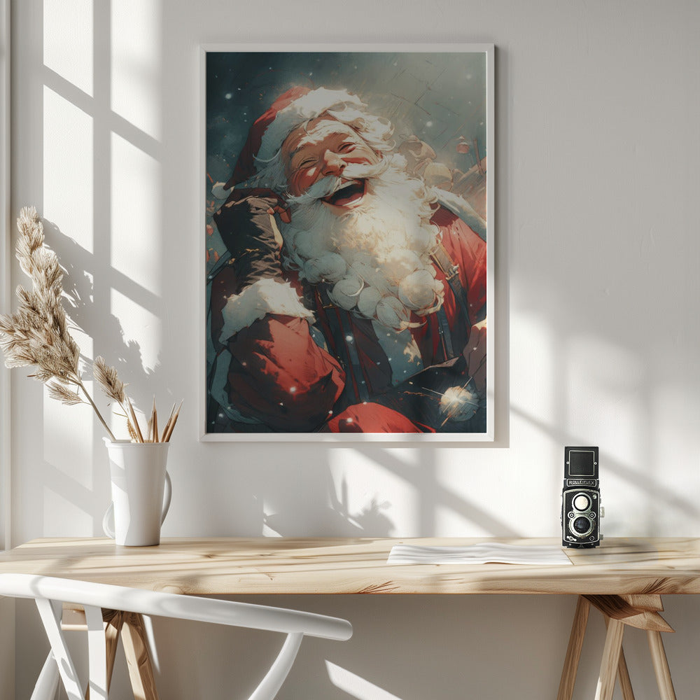 Laughing Santa - Poster / Art Print - interiör