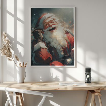 Laughing Santa - Poster / Art Print - interiör
