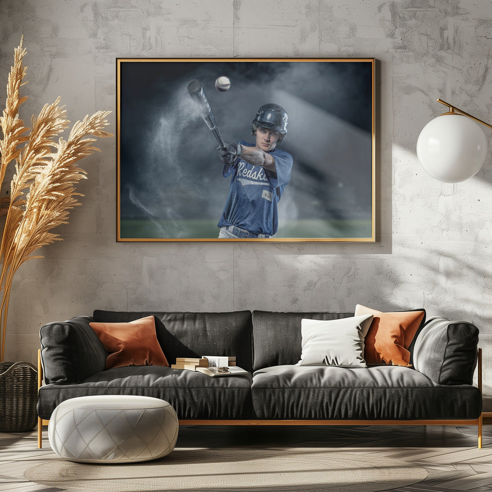 BaseballHit - Poster / Art Print - interiör
