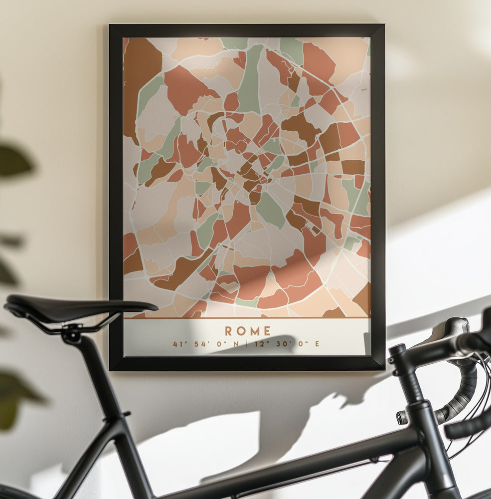 Black Maps Earth Tones 72 - Poster / Art Print - interiör