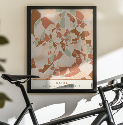 Black Maps Earth Tones 72 - Poster / Art Print - interiör