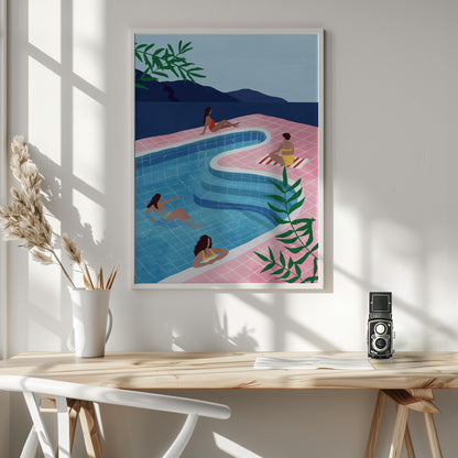Pool Ladies - Poster / Art Print - interiör