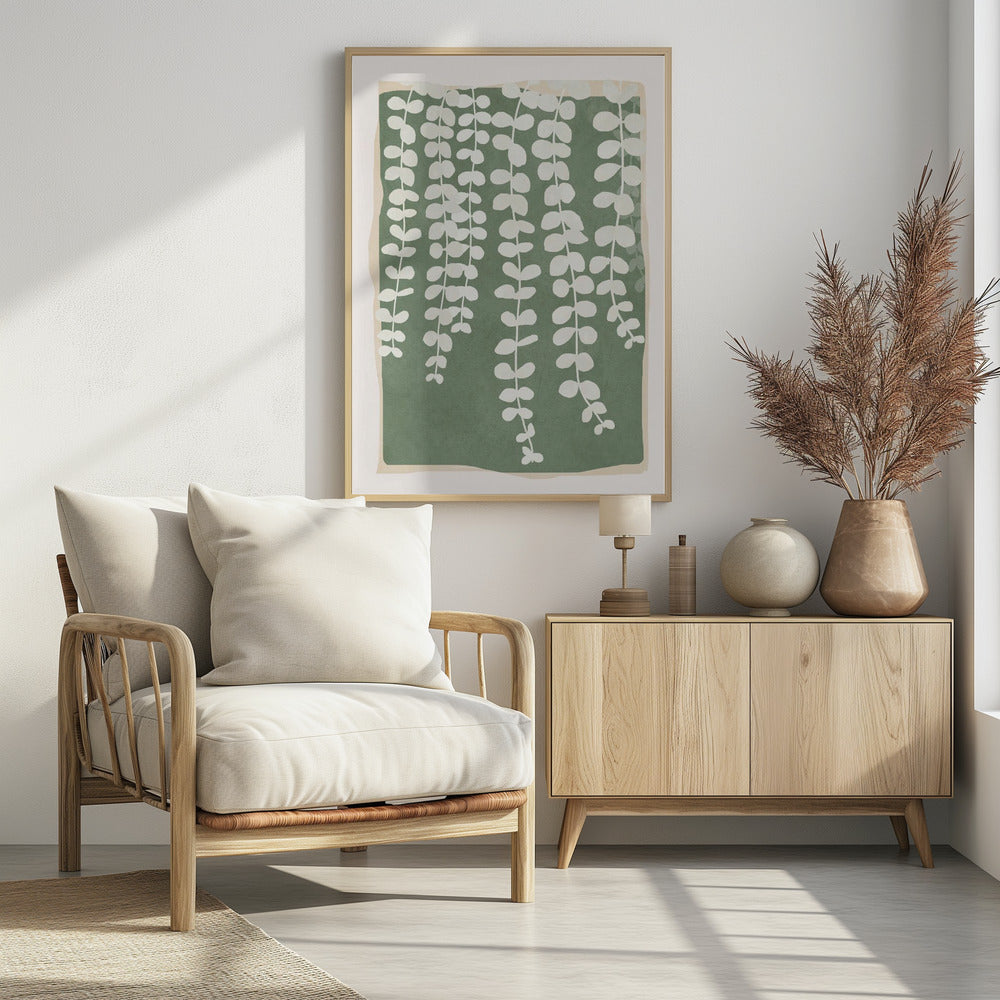 Minimal Abstract Leaves 2 - Poster / Art Print - interiör