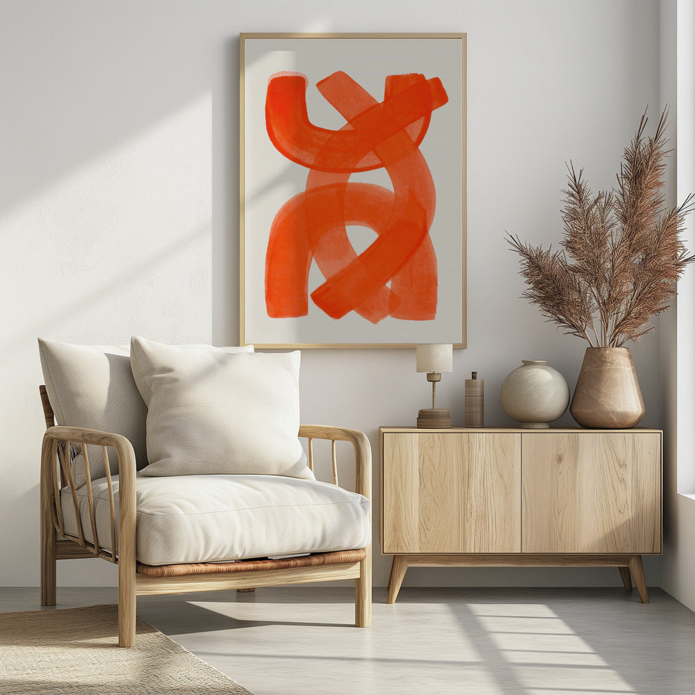Orange Strokes - Poster / Art Print - interiör