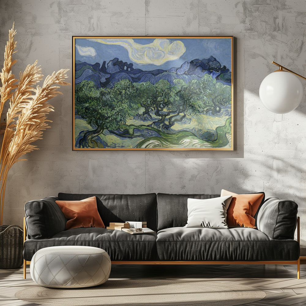 Vincent Van Gogh's Olive Trees With the Alpilles In the Background (1889) - Poster / Art Print - interiör