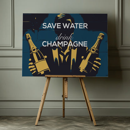Save water - Drink champagne - Poster / Art Print - interiör
