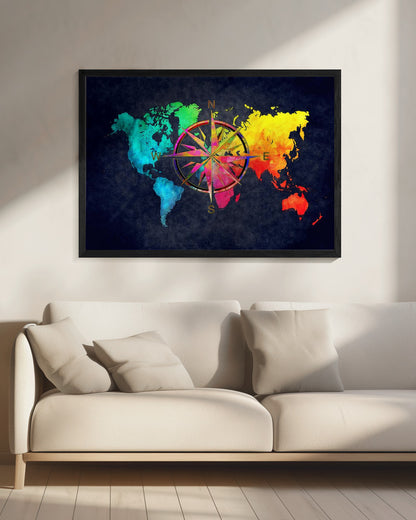 Världskarta 44 - Poster / Art Print - interiör