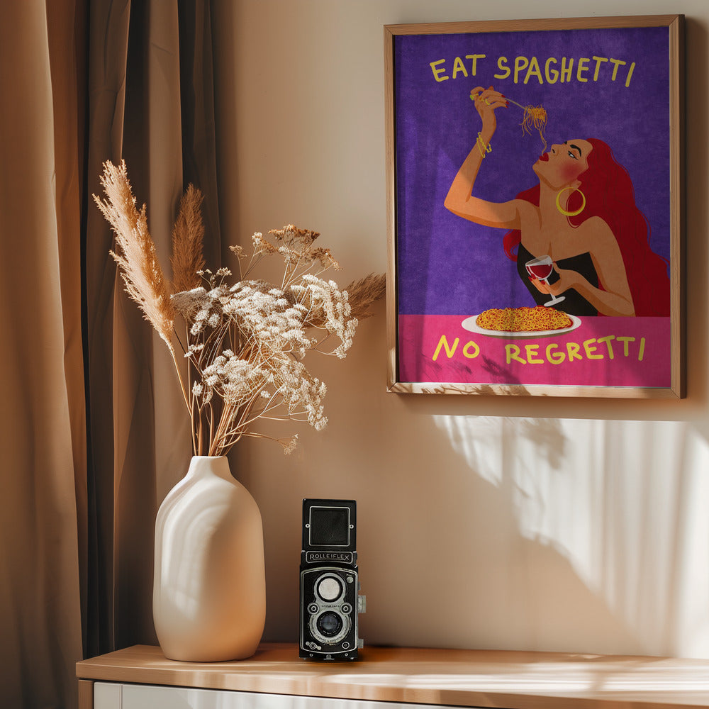 Eat spaghetti no regretti - Poster / Art Print - interiör