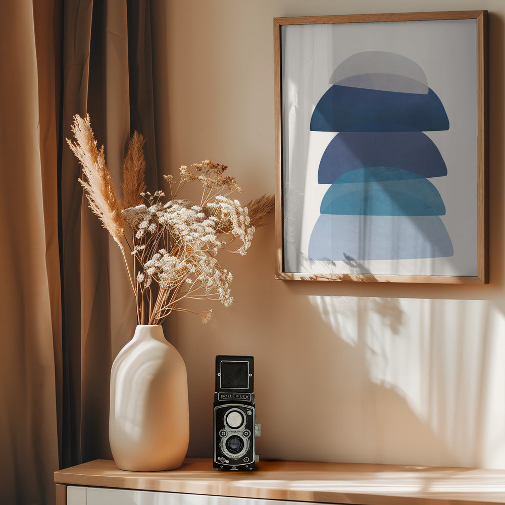 Blue Stack 01 - Poster / Art Print - interiör