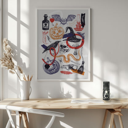 Halloween Collage Art - Poster / Art Print - interiör