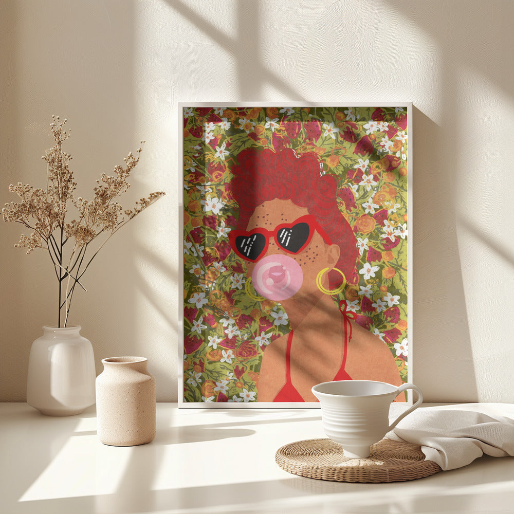 Strawbeery Lady - Poster / Art Print - interiör