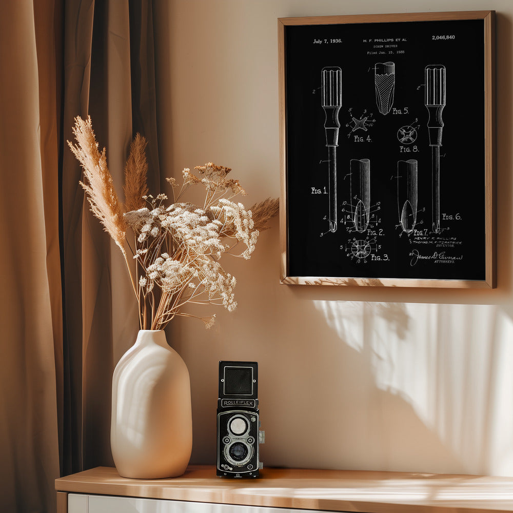 Screw Driver Patent 1935 - Poster / Art Print - interiör