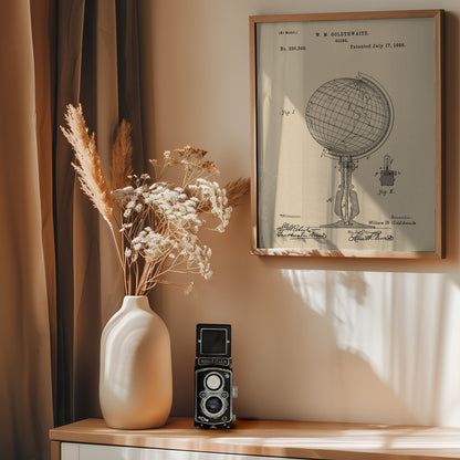Globe Patent 1888 - Poster / Art Print - interiör