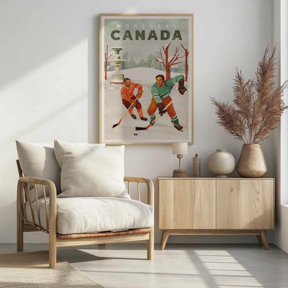 Montreal Canada Pond Hockey Guys - Poster / Art Print - interiör