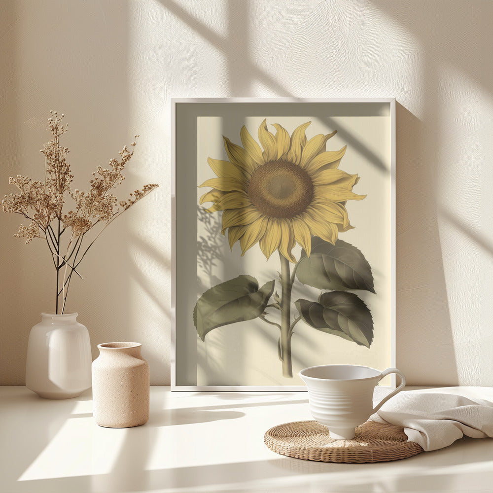 Vintage Sunflower - Poster / Art Print - interiör
