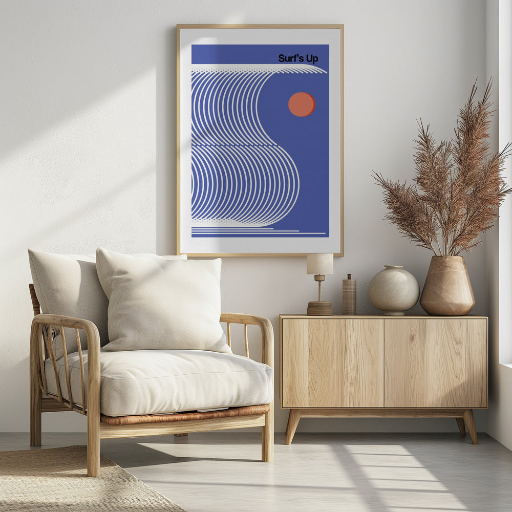 Surf's Up Blue - Poster / Art Print - interiör