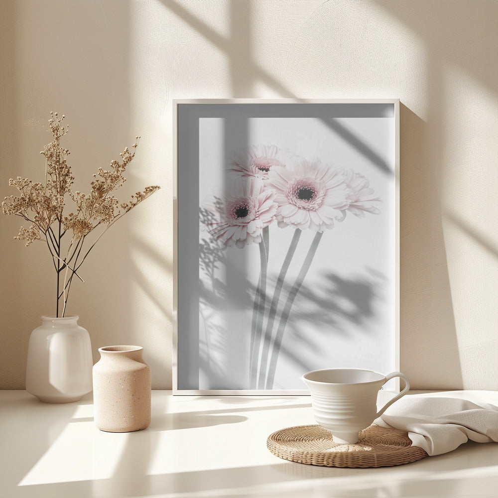 Pink Flowers - Poster / Art Print - interiör