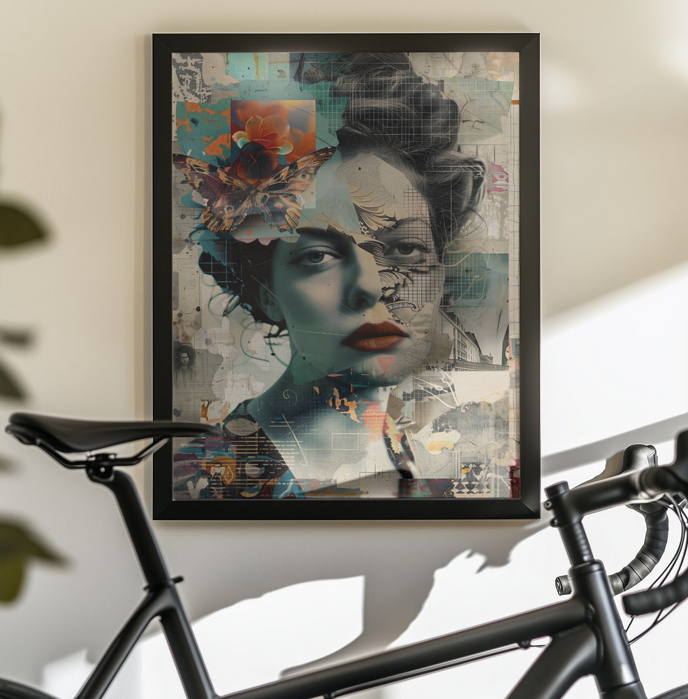 The Collage Girl No 3 - Poster / Art Print - interiör